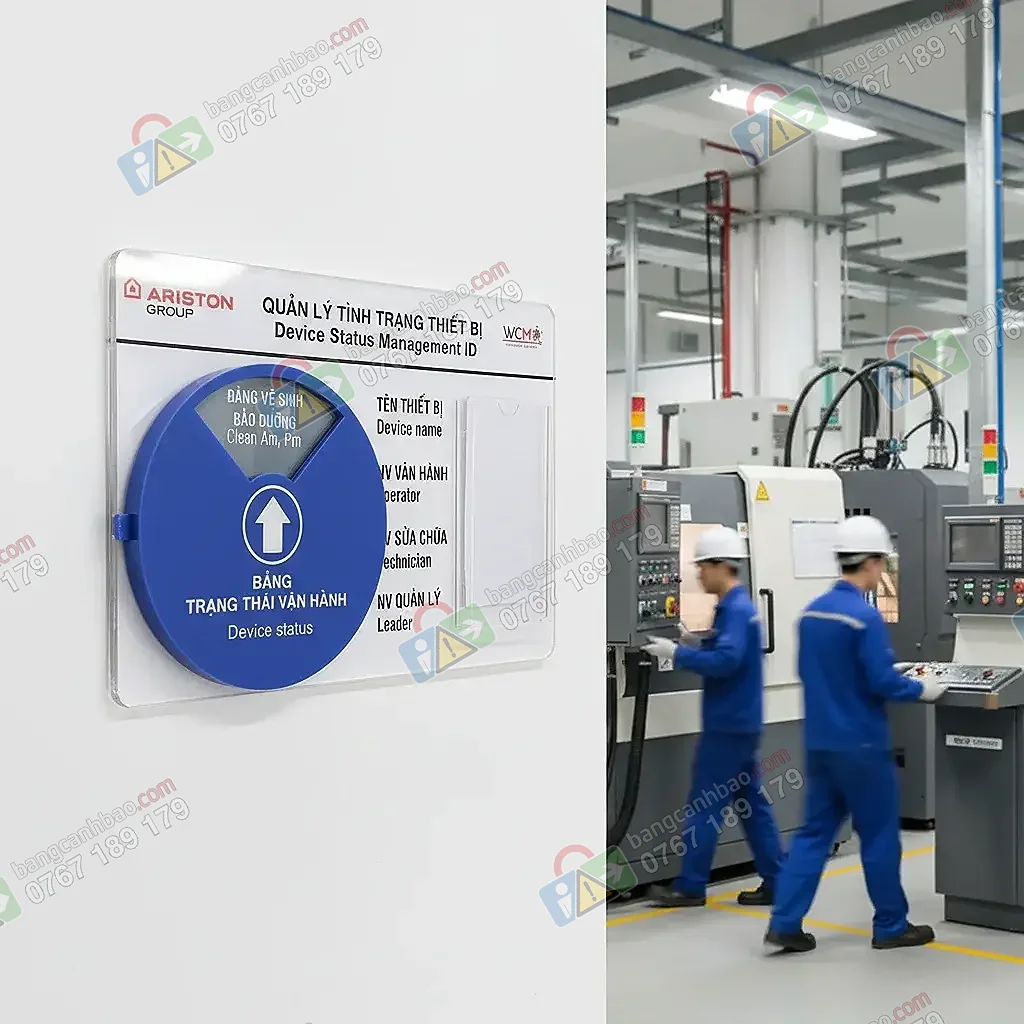 Bảng Quản Lý Tình Trạng Thiết Bị 4 Mặt Song Ngữ Việt Anh